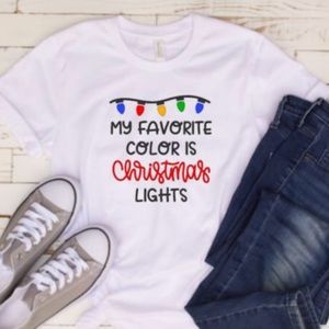 NWOT My Favorite Color is Christmas Lights T-Shirt